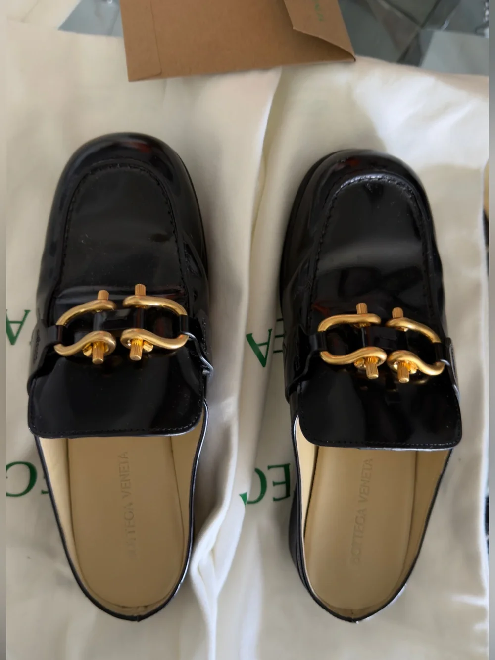 Bottega Veneta polished black